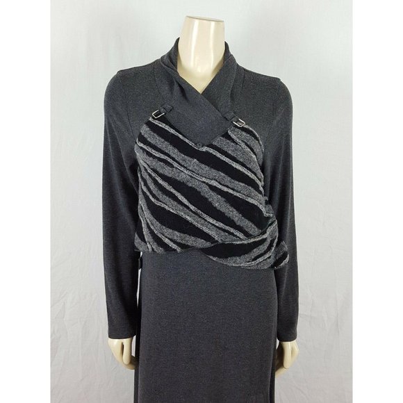 CATY LESCA gray and black Bohemian maxi dress 4‎ - Picture 8 of 12